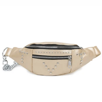 

Fashion rivet Waterproof Waist Packs Crossbody Bags Women Fanny Pack Female Belt Bag Chest Phone Pouch Wallet