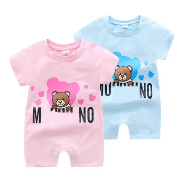 

Summer newborn baby clothes short sleeve cartoon cotton toddler baby boy girl jumpsuit