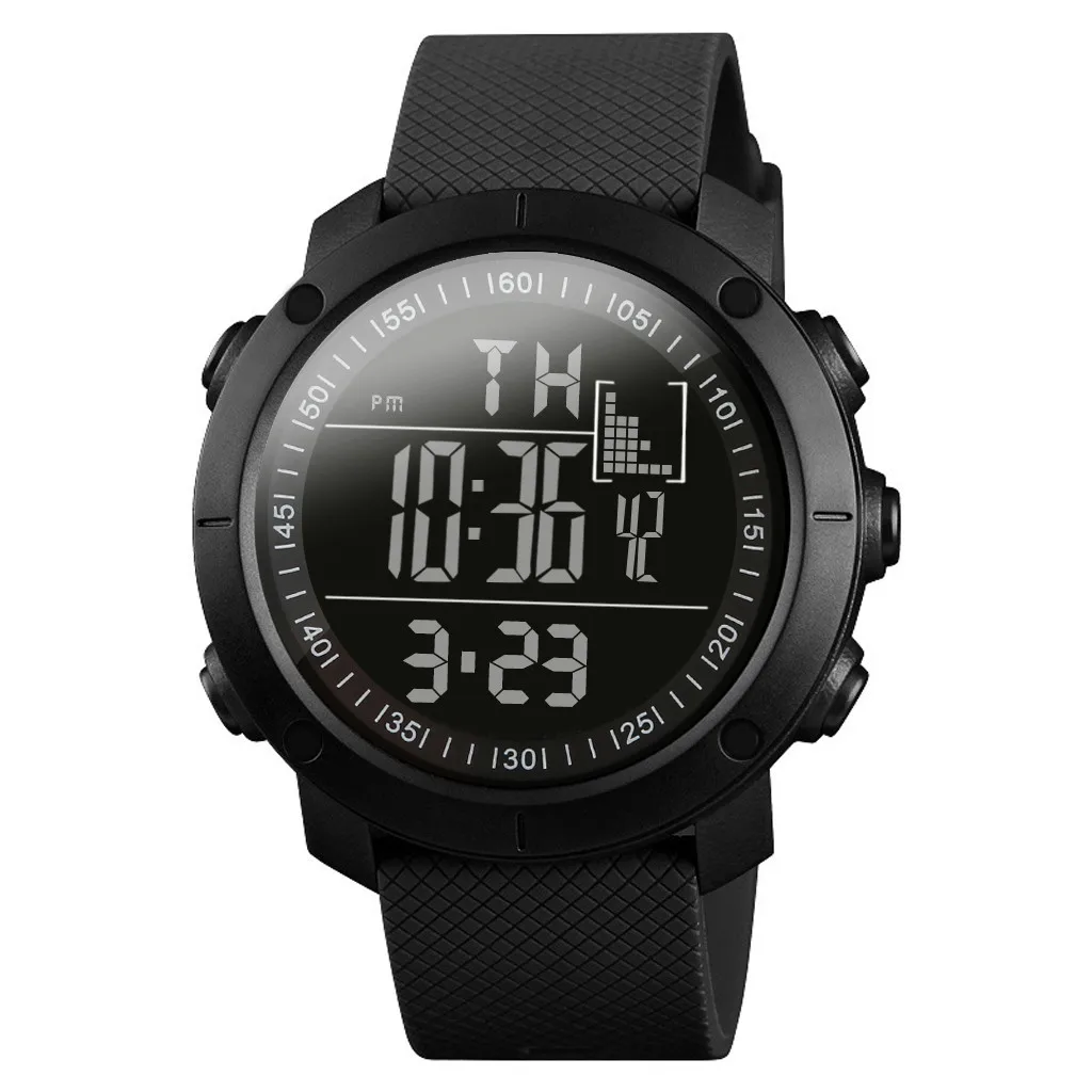 Smooth Dial 50 м водонепроницаемые спортивные часы мужские часы светодиодный цифровые часы мужские военные часы мужские часы - Color: Smooth Dial