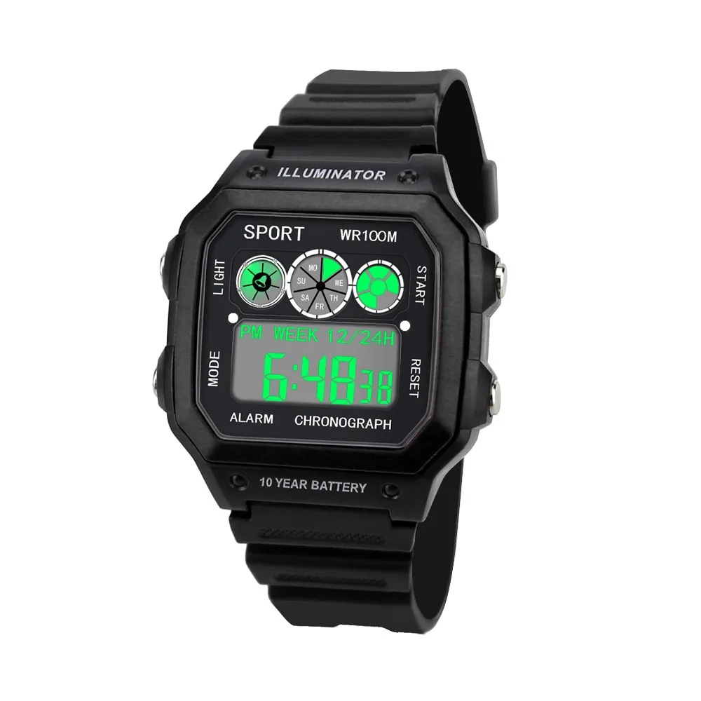Роскошные спортивные цифровые часы Мужские Аналоговые Смарт-часы для мужчин t Военный Спортивный светодиодный водонепроницаемый ремешок силиконовые наручные часы
