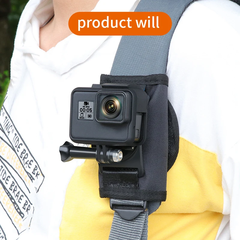 2019 New Update Sport Camera Backpack Clip Mount 360 Degree Rotary Accessories For Gopro Xiaomi DJI | Электроника
