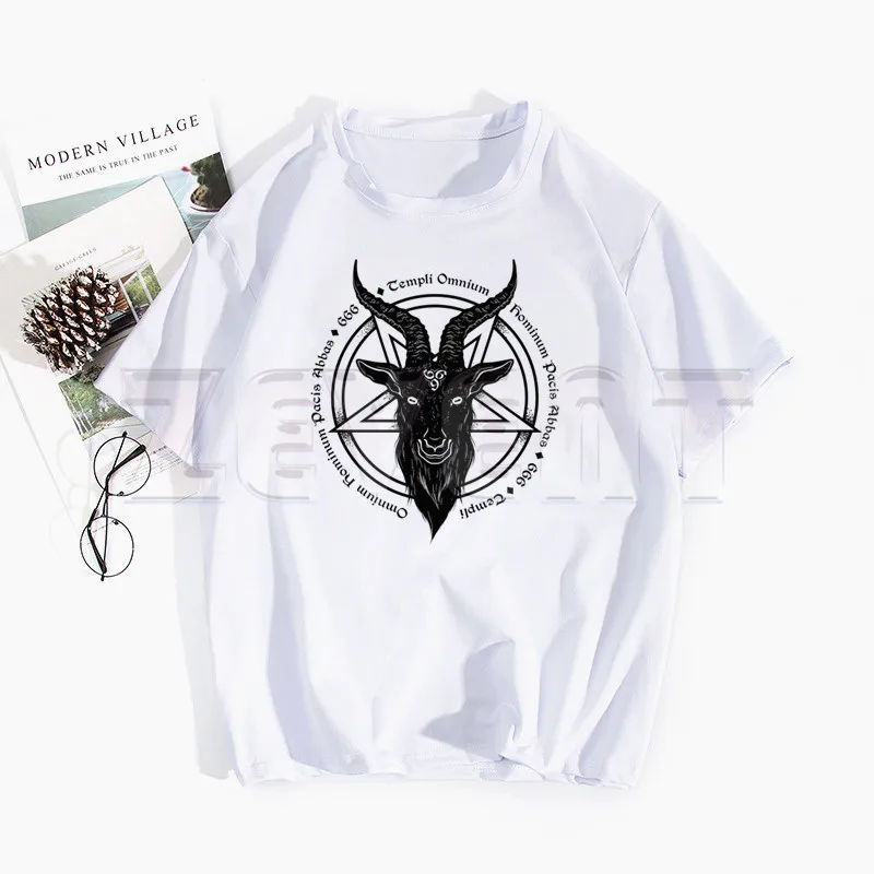 Футболка Baphomet с Сатаной для мужчин и женщин Мужская/женская рубашка принтом
