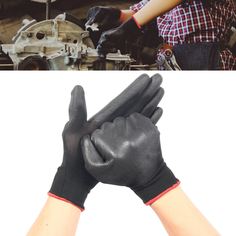 Work Gloves Safety Coated PU With Palm Coating For Carpenter Repair