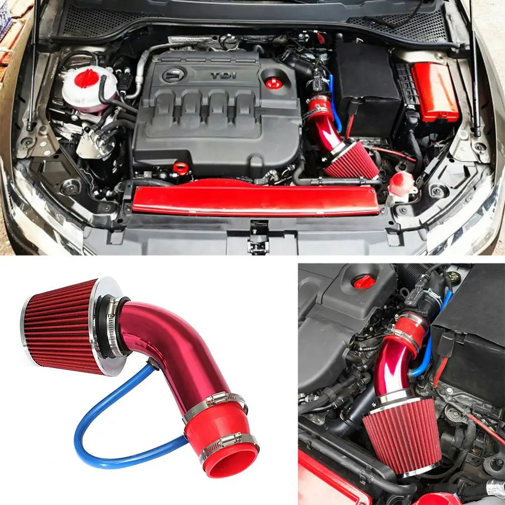 

Car Cold Air Filter Induction Kit High Flow Ducting Intake Admission Bent Stretch Tube Intake Induction Pipe Hose Kit Universal