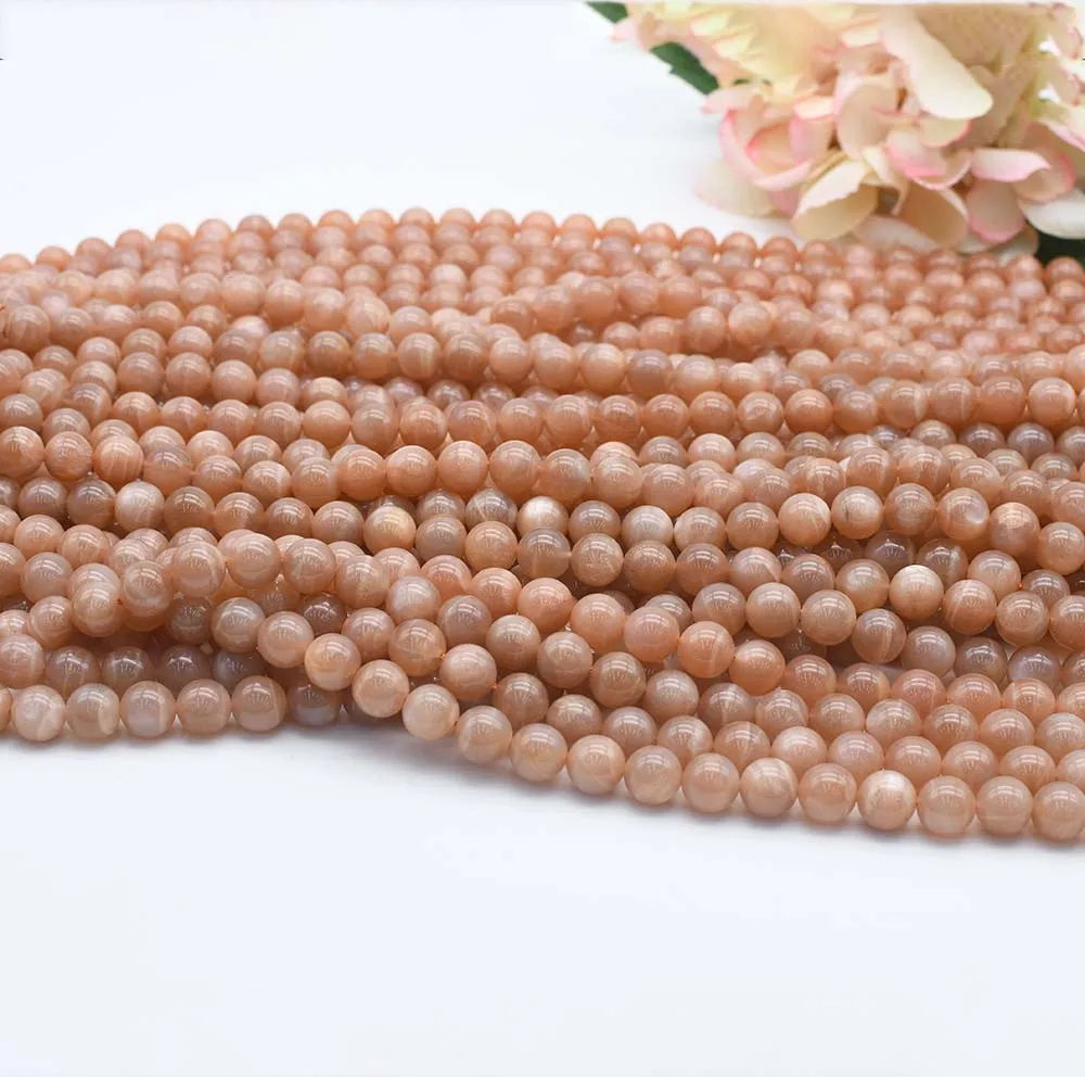 

AA++ Orange moonlight stone beads For DIY necklace bracelet jewelry making 15"
