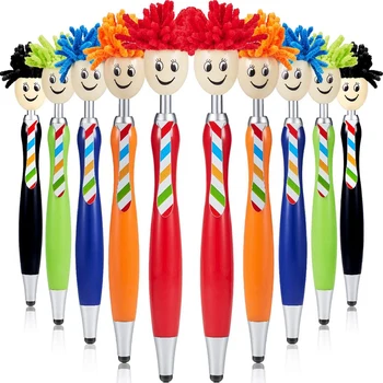 

10 Pieces Mop Topper Pens Screen Cleaner Stylus Pens 3-In-1 Stylus Pen Duster for Kids and Adults