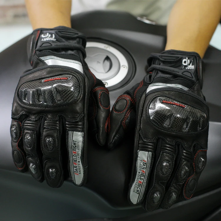 Guantes de moto cicleta GP PRO Real cuero genuino guante de fibra de carbono hombres carreras moto cicleta guantes