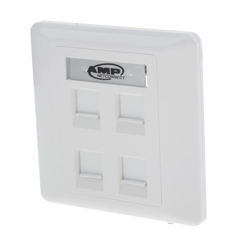 4-port Ethernet Wall Plate - RJ45 Ethernet Cable Wall Female to Female ( F/F )Socket