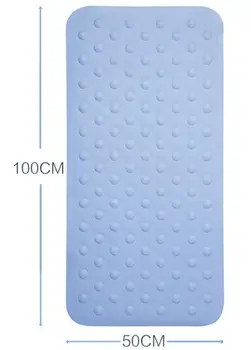

100*50cm Natural rubber bathroom Non-slip mat Massage feet pad bathtub sucked type floor mat
