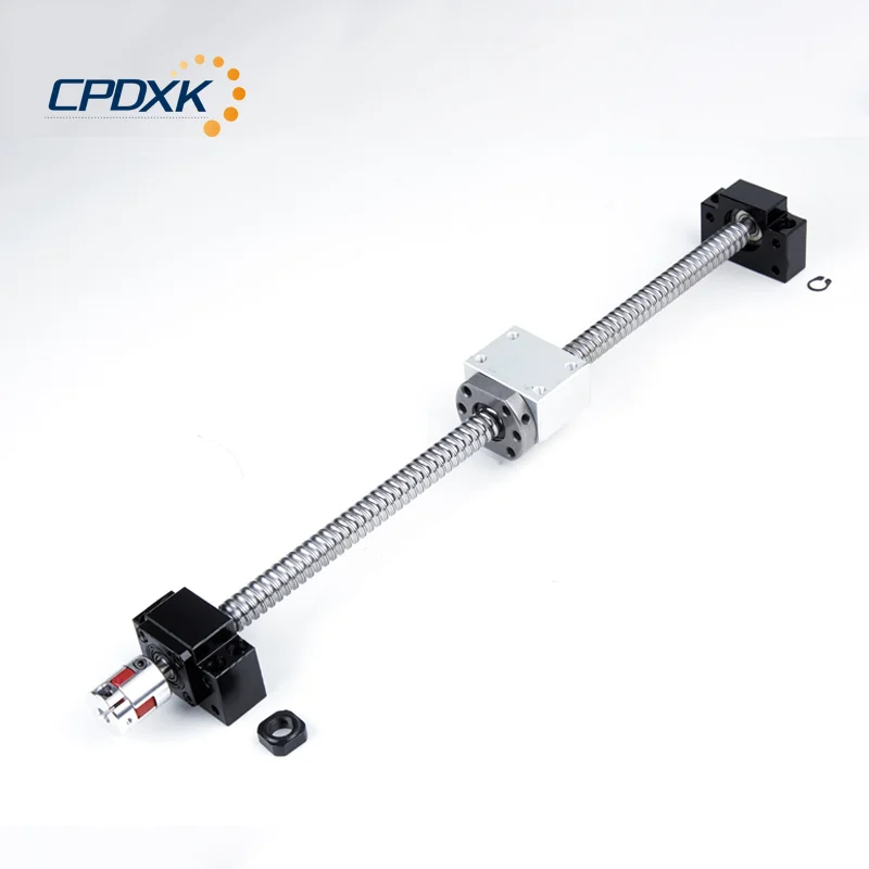 

Ball screw SFU1204 rolled ball screw C7 Length500mm + BKBF10+1204 ball nut + ball nut housing + supporter for cnc router