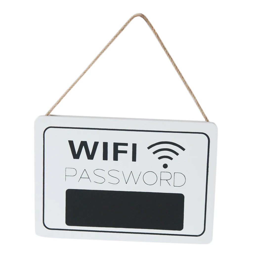 WiFi Password Sign - WiFi Password Hanging Board, Wall-Mount Wooden WiFi Sign for Home and Business