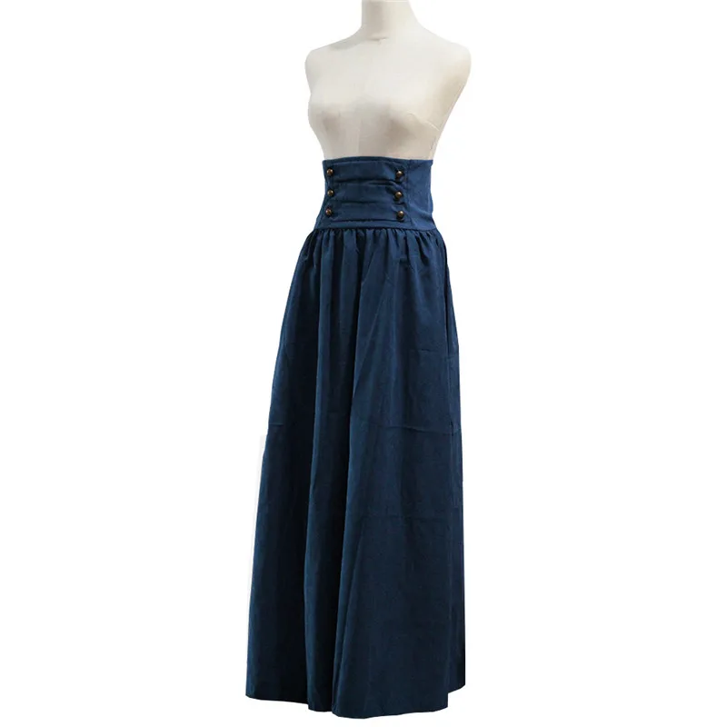 Dark Blue UIDEAZONE, винтажные готические женские юбки, Средневековый Ренессанс, элегантная женская юбка,, весна-осень, косплей - Цвет: Dark Blue