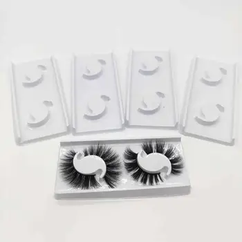 

wholesale double lash trays plastic mink lashes holder eyelash rectangle tray for eyelash packaging box case bulk vendors