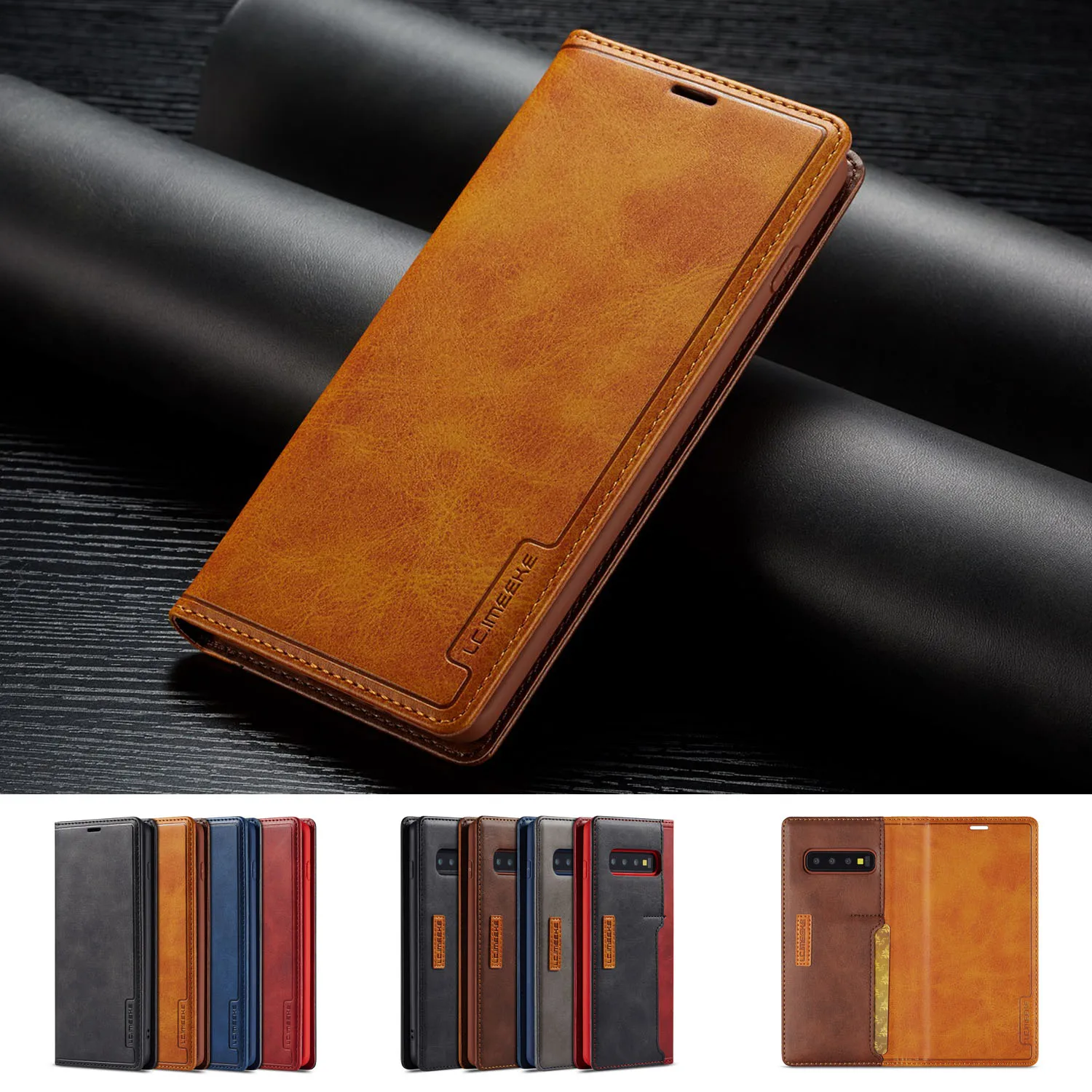 

Flip Case for Samsung Galaxy S10 Plus Luxury Wallet Business Vintage Design Leather Cover Case for Samsung S10 S9 S9 Plus Coque