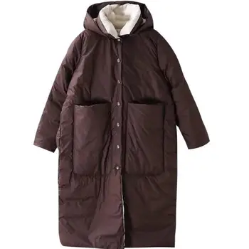 

winter new loose large size long thick down jacket women's coat