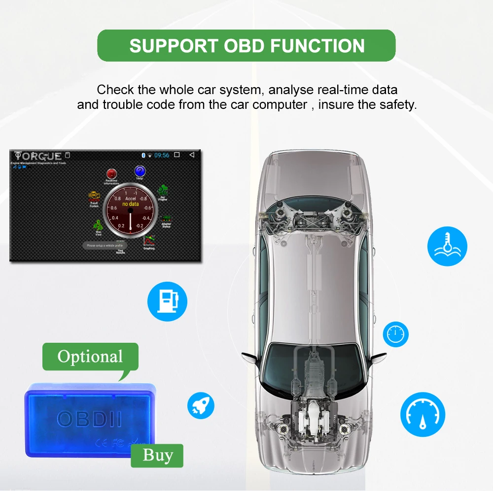 Best Bonroad Android 9.0 GPS Navigation 6.2 Inch 2din Car DVD Player  For Toyota/Corolla Old Series Wifi Bluetooth GPS Radio SWC 8