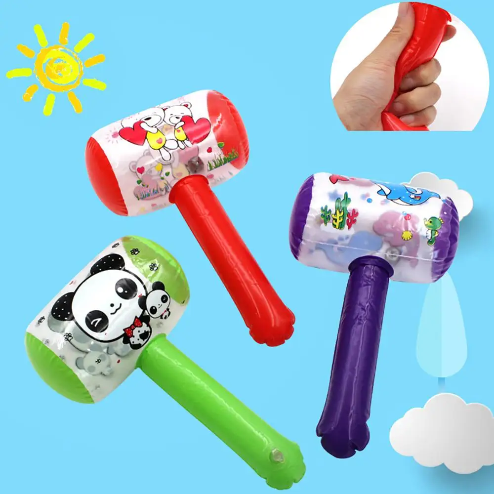 1Pc New Hot Cute Cartoon Inflatable Hammer Air Hammer With Bell Kids children Blow Up Noise 2