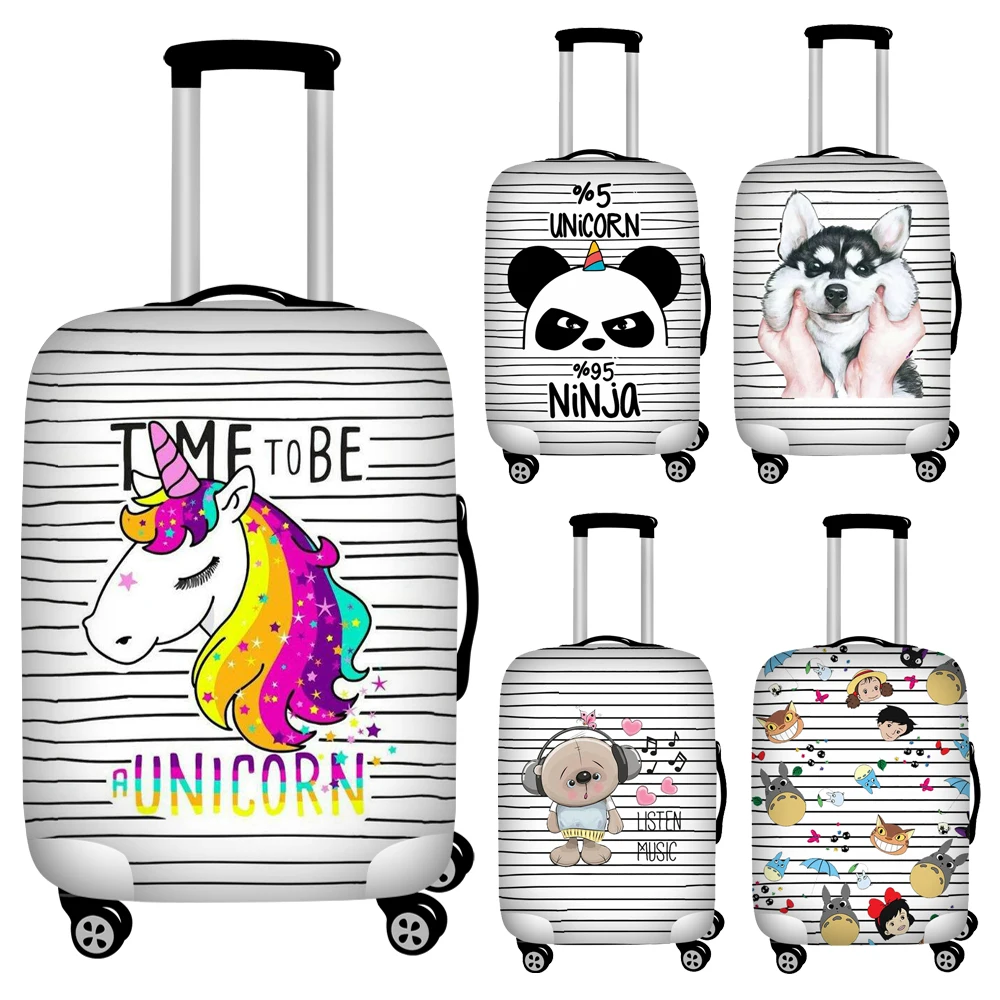 Twoheartsgirl Чехлы для багажа с рисунком единорога панды и медведя для путешествий 18 ''-32'' Чехлы для чемодана Защитные чехлы для багажа эластичные
