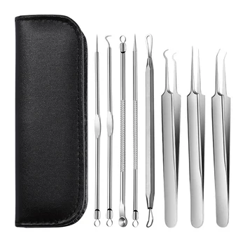 

8pcs Acne Needle Set Stainless Steel Comedo Extractor Blemish Removers Skin Care Tool