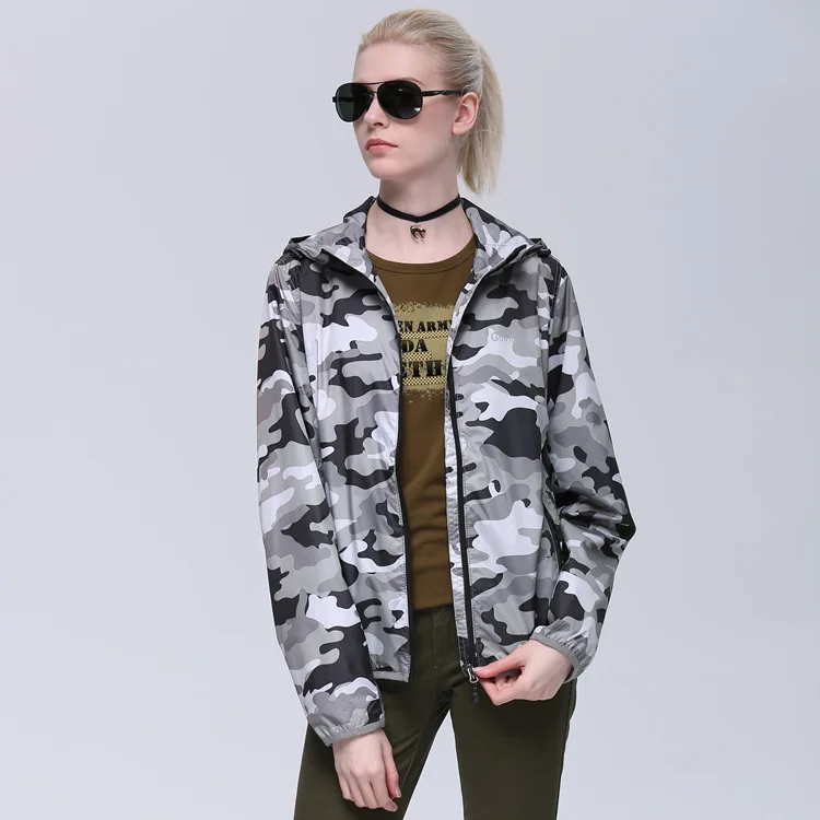

God of War 2019 New Style Autumn Loose Wind Shield Women's UV-Protection Casual Coat Thin Camouflage Trench Coat Hooded