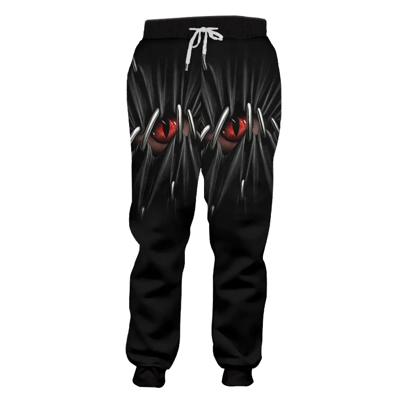 Red Eyes Skull UJWI для мужчин 3d принт красные глаза террор тренировочные штаны-шаровары человек Быстросохнущий полиэстер эластичный пояс Полный Длина брюки 5XL повседневные тренировочные штаны - Цвет: Red Eyes Skull