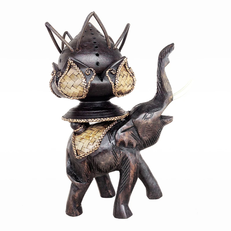 

Incense Burner Home Indoor Tower Incense Burner Solid Wood Elephant Living Room Decorations Ornaments