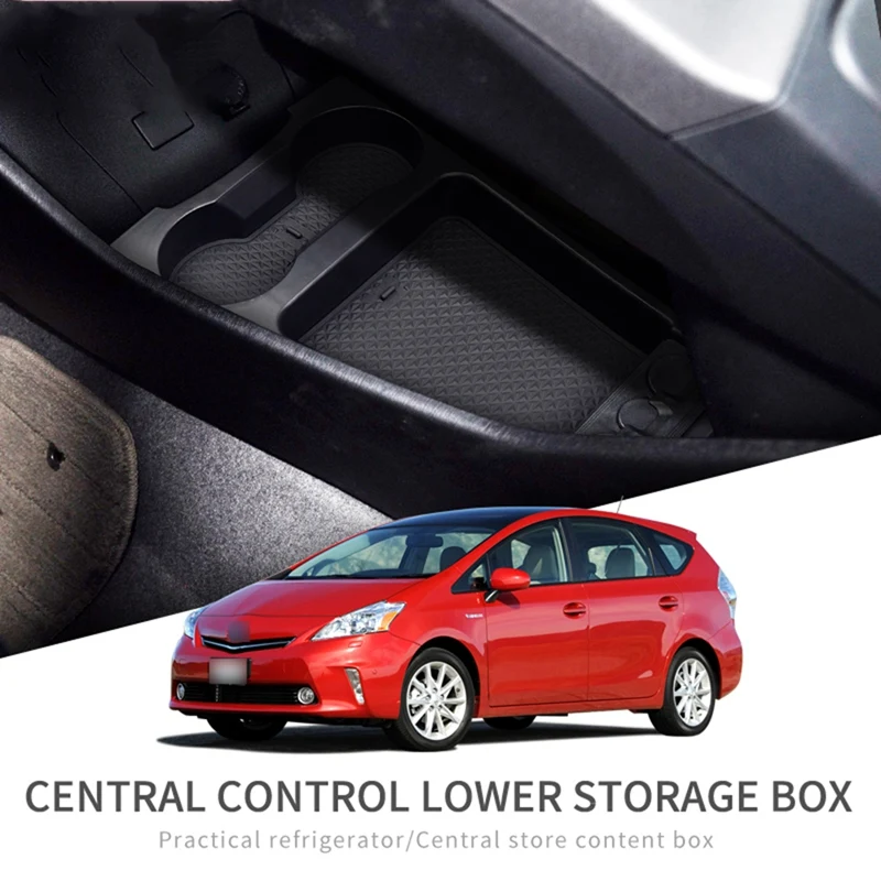 Автомобильный коробка в центральную консоль для хранения для Toyota PRIUS 30 2012- PRIUS30 аксессуары для интерьера, коробка для хранения монет, черный