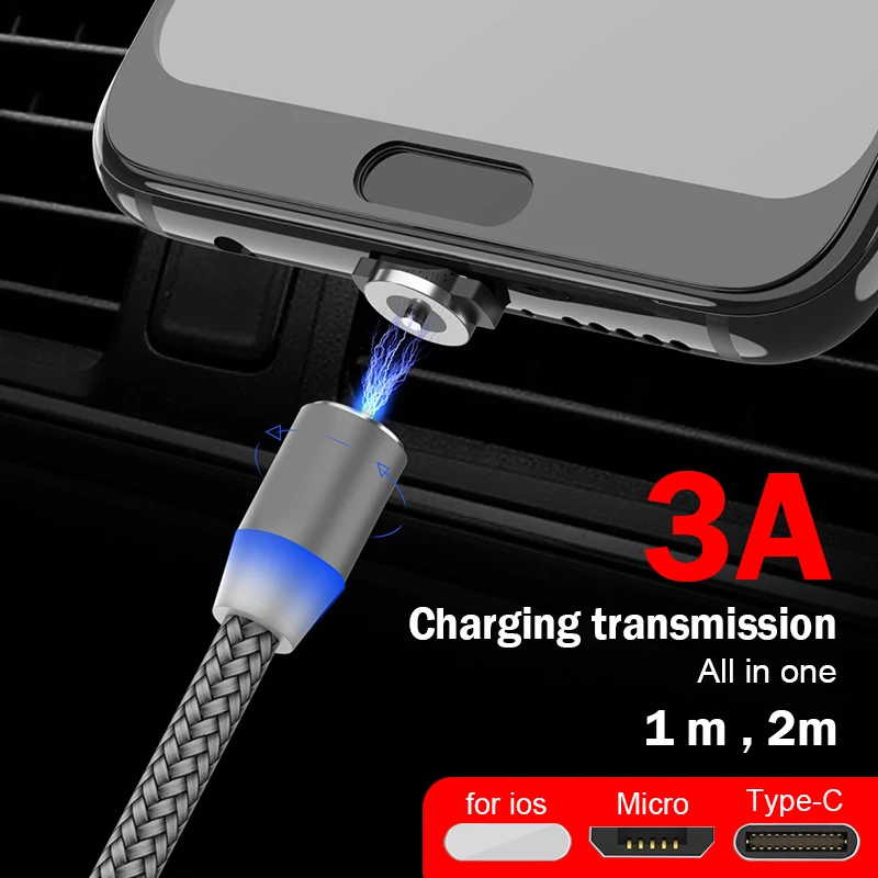 USB кабель для быстрой зарядки usb type C Магнитный кабель для зарядки и передачи данных Micro USB кабель для мобильного телефона USB шнур для ios