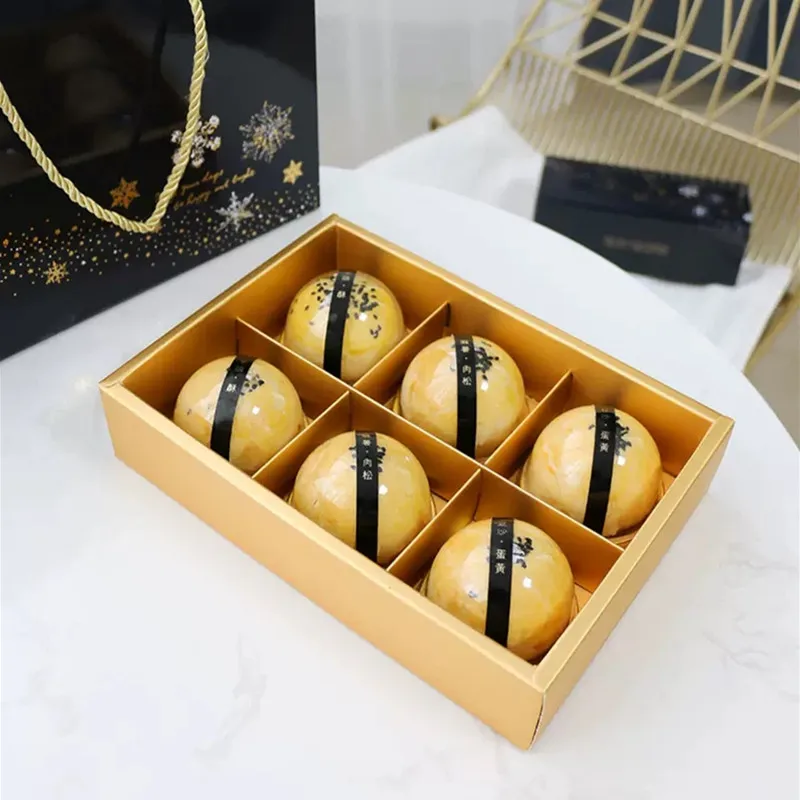 50 Pcs Mini Round Moon Cake Container Trays Packaging Box Holder for Bridal Shower Wedding Christmas Party Gift Boxes Cake