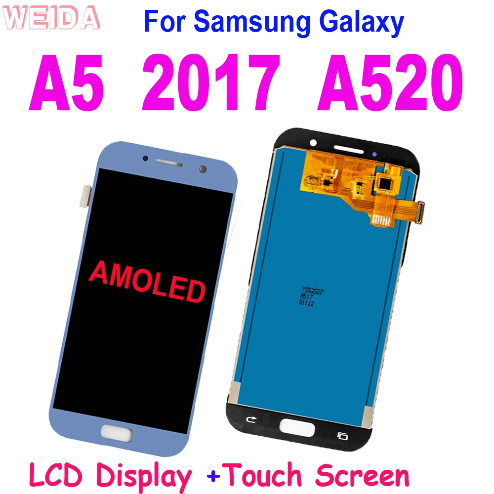 Для Samsung Galaxy A5 2017 A520 A520F SM-A520F ЖК-дисплей сенсорный экран дигитайзер для сборки
