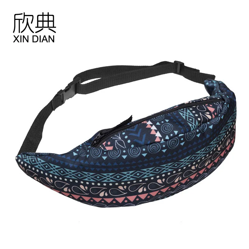 

2019 Limited Money Waist Bag Ms Amazon New Digital Printing Retro Geometric Pattern Outdoor Sports Tourism Portable Female Bag