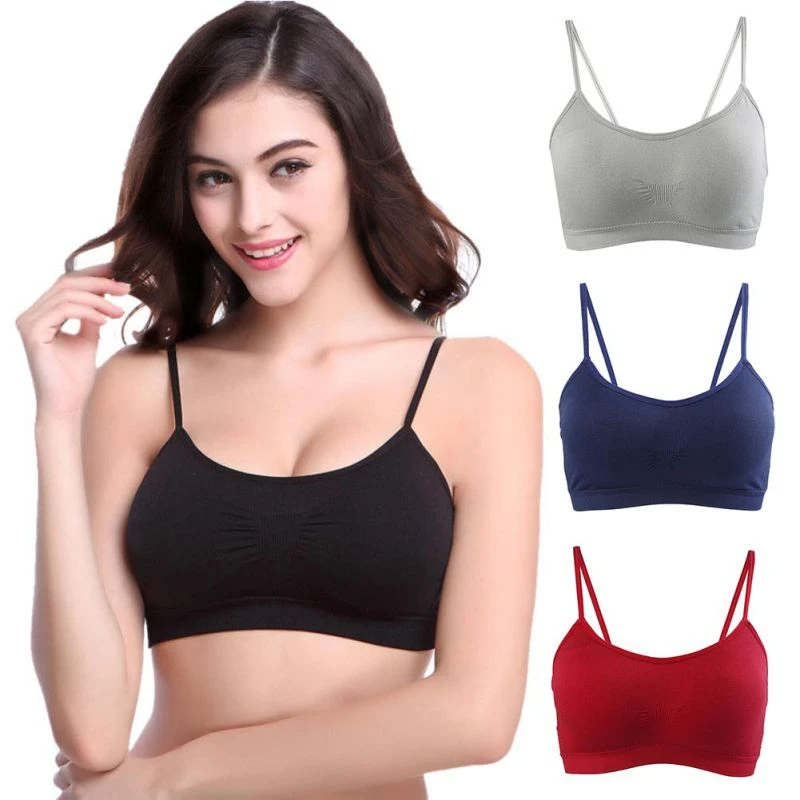 Womens Sports Fitness Bras Wire Free Thin Padded Underwear Adjusted
