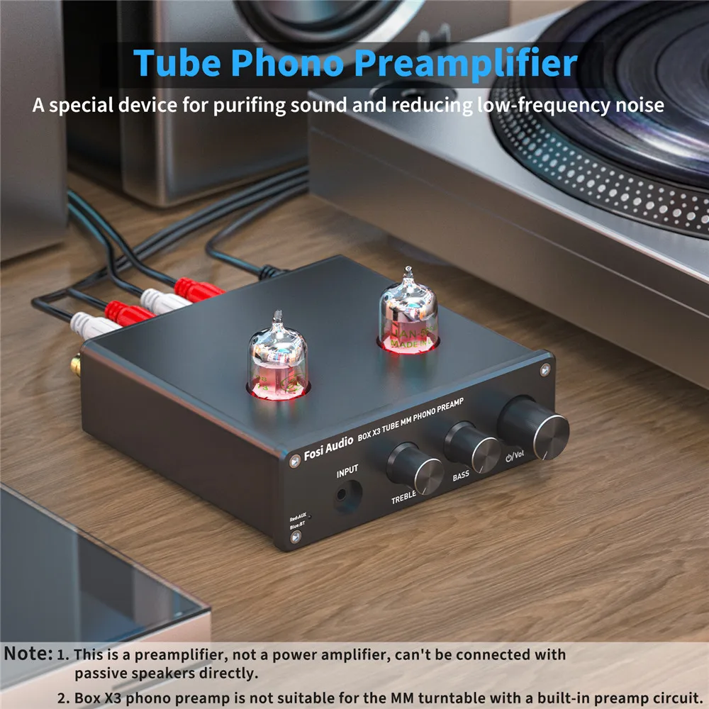 Preamp para o Fonógrafo da Plataforma Tubo de Vácuo Amplificador de Alta Pré-amplificador com Ge5654 Fosi Áudio Bluetooth Phono Giratória Fidelidade Caixa x3 - Image 4