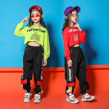

Jazz Dance Costume Fashion Hiphop Street Dance Rave Outfit Stage Performance Clothing Children Practice Dancing Wear DC2752