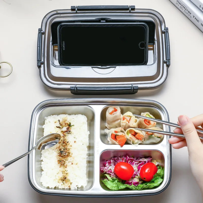 Bento Ланч-бокс с ложкой палочками для еды, контейнер для хранения еды, контейнер для салата, коробка для сэндвича, упаковочная коробка для закусок