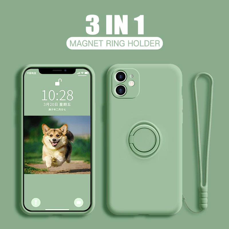 Мягкий чехол из жидкого силикона с ремешком для телефона iPhone 11Pro XR X XS Max 7 8 6 6S Plus SE