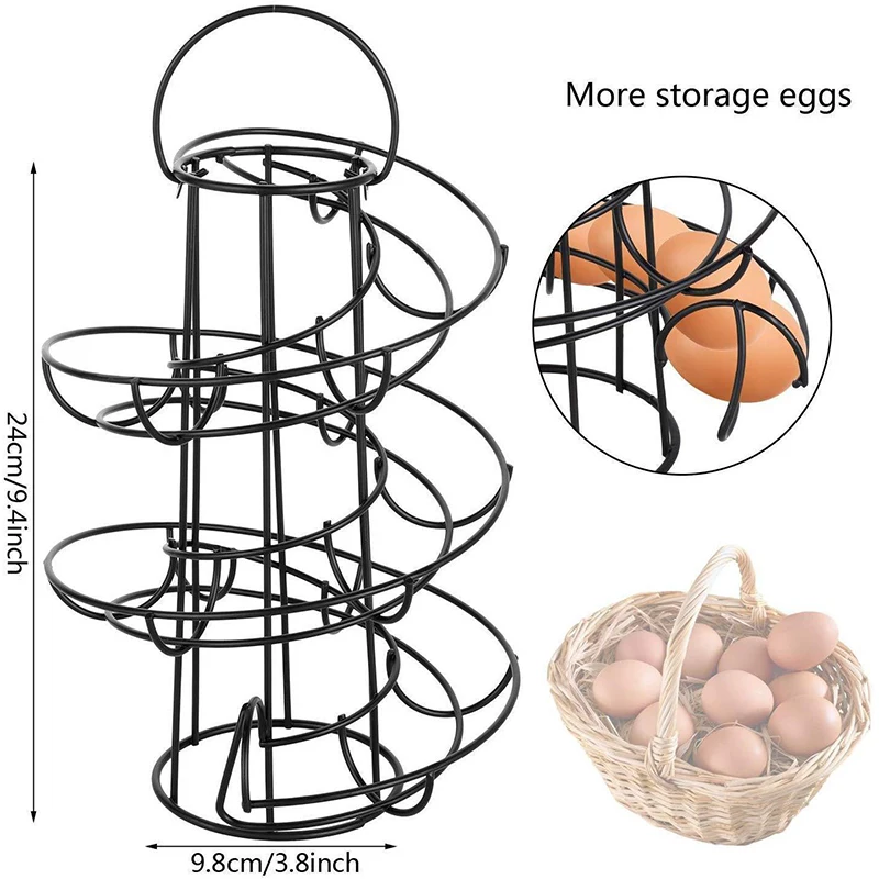 

Creative Kitchen Egg Rack Spiral Egg Basket Egg Holder Space Saving Practical Multi-function Storage Rack