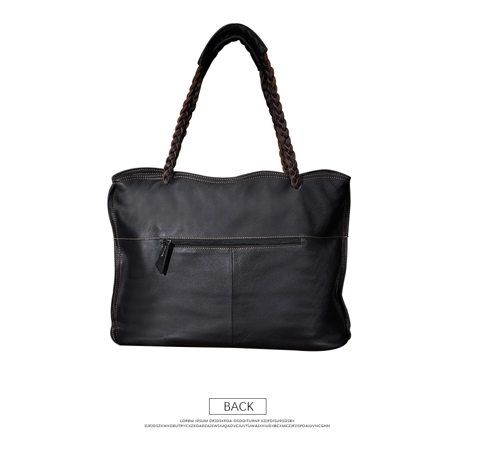 Woosir Soft Leather Large Tote with Zipper