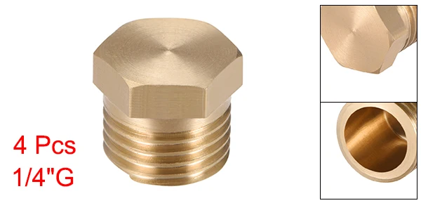 1or4inch G 4pcs Uxcell латунный фитинг для труб с сердечником, Шестигранная головка, штекер 1/" 1/4" 3/" 1/2" G, Штекерный соединитель для подключения, концевой контроль - Цвет: 1or4inch G 4pcs