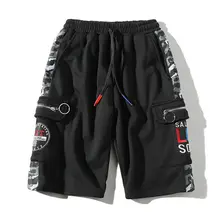 Повседневные летние мужские шорты, новинка, уличная одежда, камуфляж, пэчворк, мужские шорты с боковыми карманами, бермуды, пляжные мужские шорты, Homme