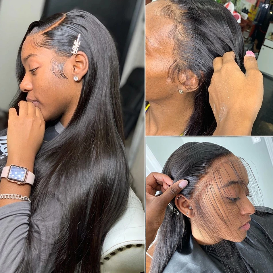 30 Inch Straight Lace Front Human Hair Wigs For Women 13x4 Hd Lace Frontal Wig Bob Full Lace Transparent Lace Wig Cap Free Gift