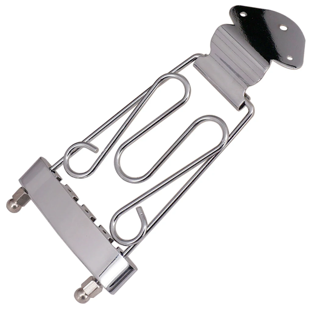 4 String Guitar Electric Bass Trapeze Tailpiece Bridge with Wired Frame Semi Hollow Musical Instrument Parts Replacement DIY