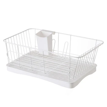 

Desktop Storage Racks Home Kitchen Bathroom Drain Basket Storage Shelf Tableware Cup Organizer Kitchen Supplies Products White