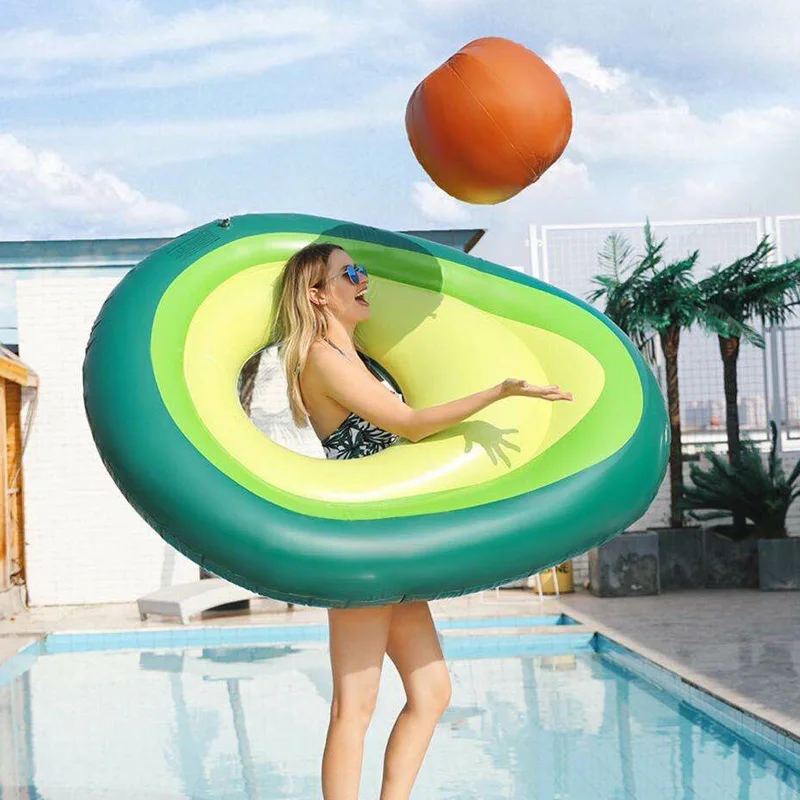de piscina inflable para adultos, boya circular de aguacate, anillo de natación -