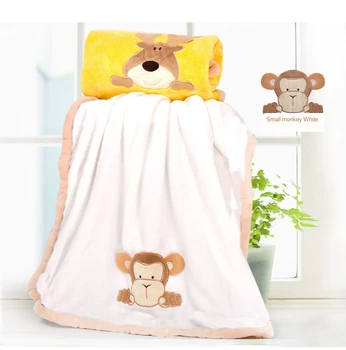 

2020 New Coral Fleece Baby Blankets Newborn Winter Warm Cotton Super Soft Cute Animal Embroidery Blanket Bedding Infant Swaddle