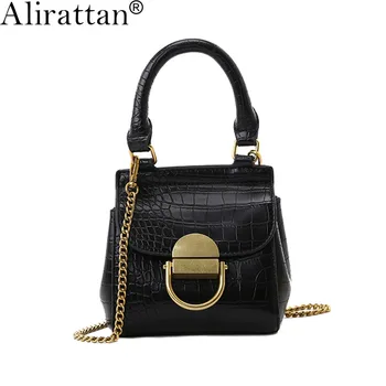 

Alirattan New Crocodile Pattern Handbag Women Fashion Trendy Shoulder Messenger Bag Designer Brand Ladies Travel Tote Wallet ins