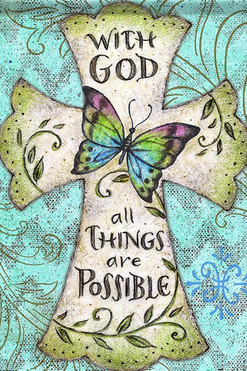 

DIY Diamond Embroidery Cross Pattern 5D Diamond Painting Cross Stitch Mosaic Pattern Full Square Rhinestone Home Decor