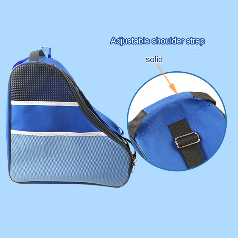 Professional Skate Bag Backpack Increase Capacity Roller Figure Skating Storage Bag Shoulder Pink Blue For Children Adult