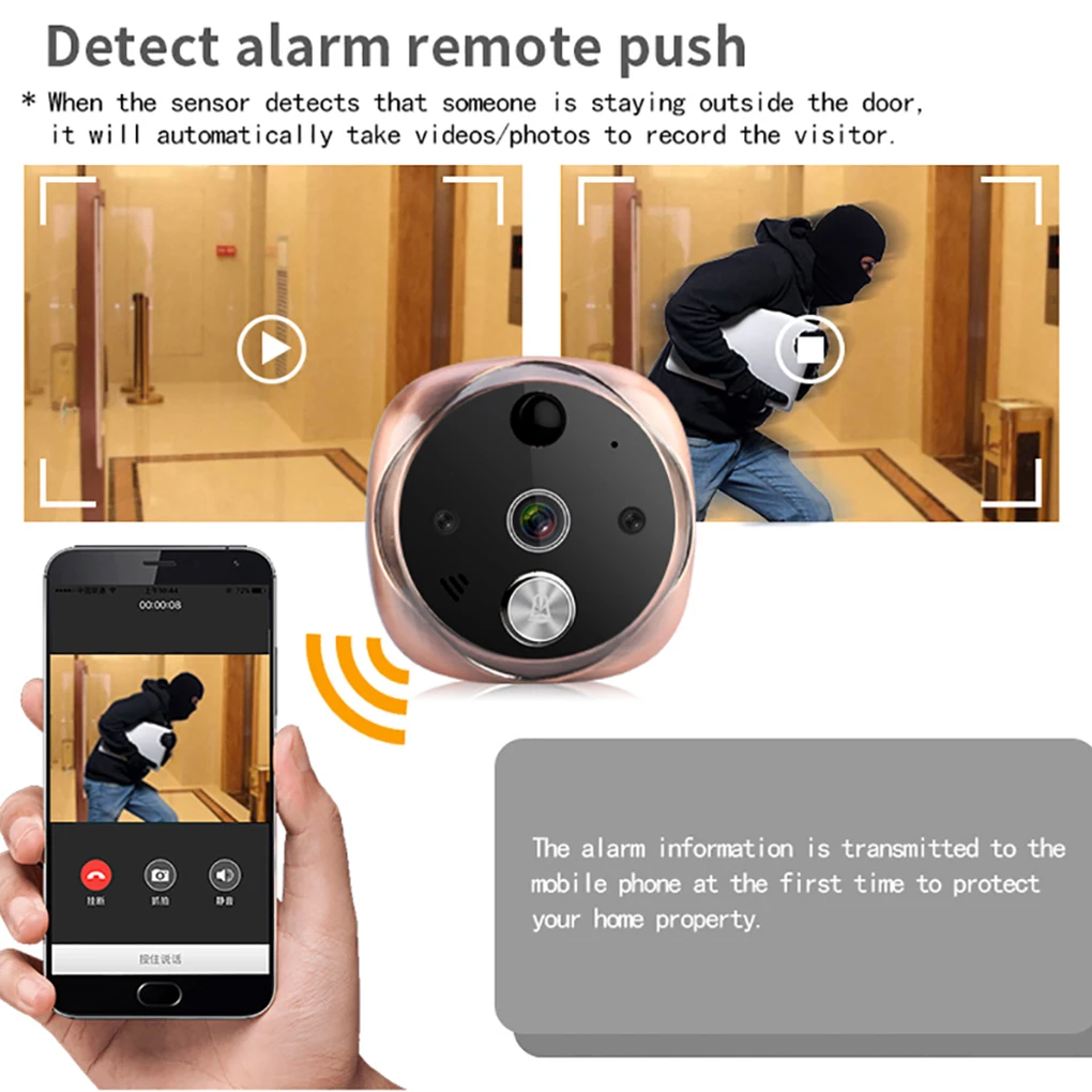 HOT Sale Doorbell 5-Inch Digital LCD Screen Video Viewer WiFi Infrared Night Door Peephole Camera Video Intercom Doorbell HOT Sale Doorbell 5-Inch Digital LCD Screen Video Viewer WiFi Infrared Night Door Peephole Camera Video Intercom Doorbell