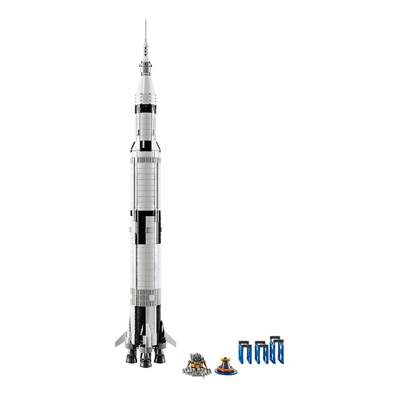 BuildMOC Ideas Серия Модель Apollo Saturn V Набор строительных блоков совместимы 21309 37003 классические Развивающие игрушки для детей
